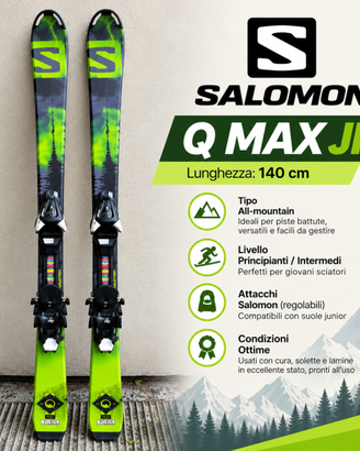 Sci Salomon Q MAX JR 140 cm con attacchi