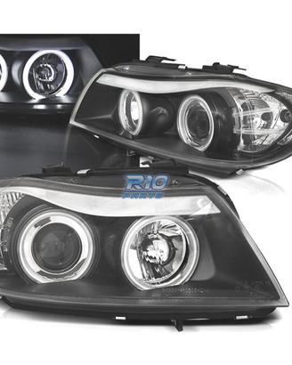 FARI BMW E90 E91 05-08 ANGEL EYES CCFL FONDO NERO