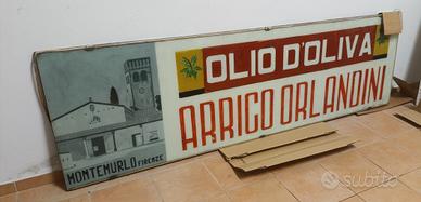 insegna pubblicitaria vetro anni 50 drogheria