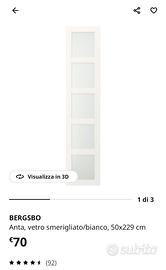 ANTE PAX BERGSBO bianco e vetro