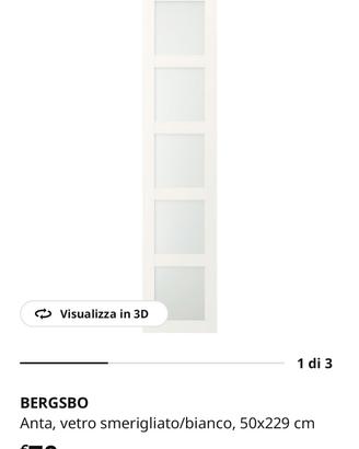 ANTE PAX BERGSBO bianco e vetro
