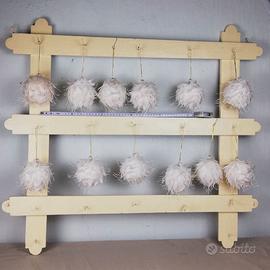 12 palline di Natale, di piume bianche