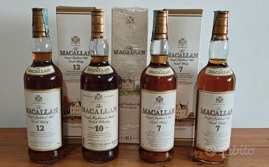 Macallan lotto 4 bottiglie 12+10+7+7