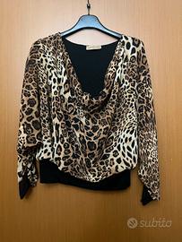 Maglia leopardata a maniche lunghe 