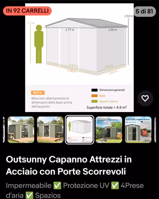 capanno in acciaio outsunny