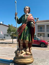 Antica statua policroma San Michele arcangelo 700