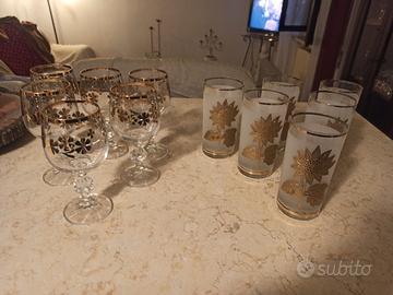 Servizio Bicchieri e Calici Vintage in Vetro 