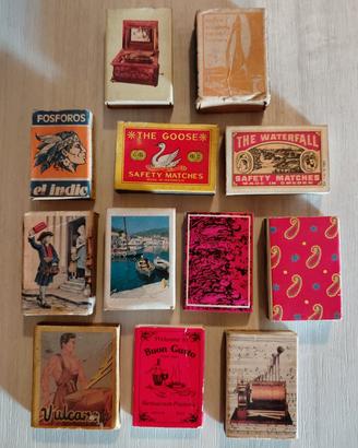 Lotto 12 Scatole Fiammiferi Vintage Anni 60/80 