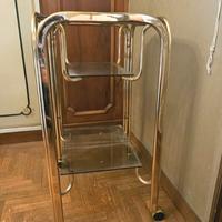 carrello bar/portavivande vintage ottone e vetro