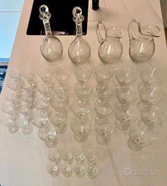 Splendido set da tavola in cristallo inciso