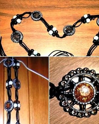 CINTURA *NUOVA* REGOLABILE LACCI CON CHARM STRASS