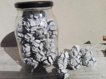 40 pigne bianche colorate effetto neve