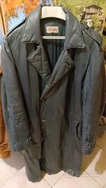 cappotto lungo pelle con spacco manca cinta tg50