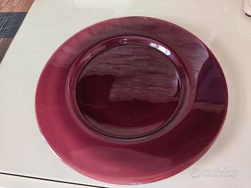 Set Sottopiatti in Vetro Bordeaux 