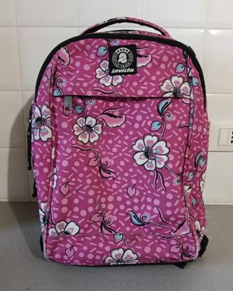 Zaino scuola Invicta rosa a fiori