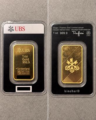 Lingotto d’oro UBS – 1 oz – 999,9 – Svizzera