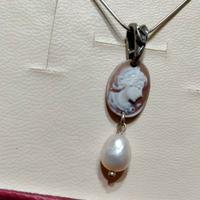 girocollo argento 925 con pendente cammeo conchigl