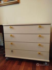 cassettiera bianca con ruote 