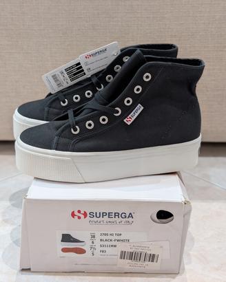 Superga 2705 Hi Top Nere Platform