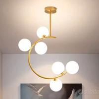 Lampadario oro con Sfere in vetro