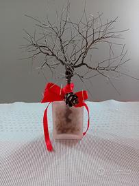 Alberello  vetro albero filo metallo 