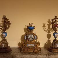 Trittico da Camino in Bronzo Dorato