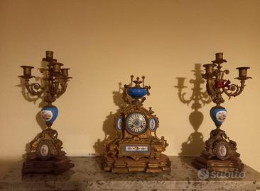 Trittico da Camino in Bronzo Dorato