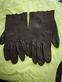 Guanti in pelle marrone