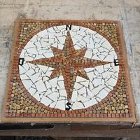 Mosaico in marmo Rosa dei venti