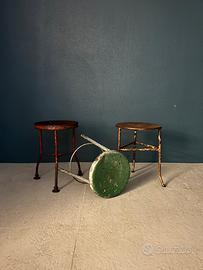 3 sgabelli vintage industriali ferro