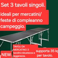 3 tavoli per mercatino