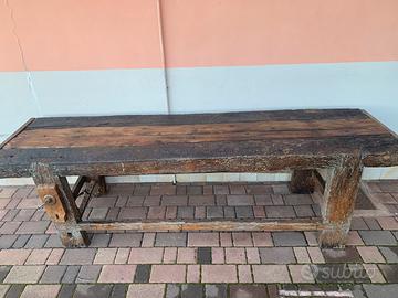 Banco o tavolo da falegname in quercia