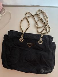 Borsa Prada Nylon Matelassé Catena Nera Originale