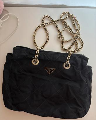 Borsa Prada Nylon Matelassé Catena Nera Originale