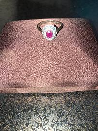 Anello oro bianco e rubino