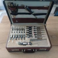 valigetta set coltelli e barbeque nuova