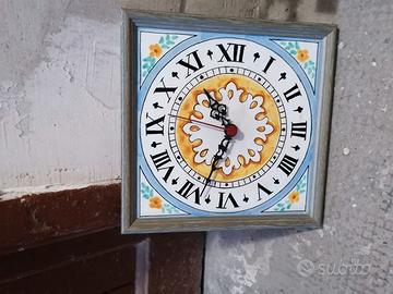 Orologio da parete mattonella 22 x 22 Vietri Capri