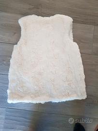 Gilet pellicciotto bimba bianco NUOVO