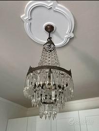 Lampadario antiquariato in vetro