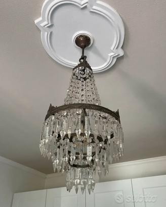 Lampadario antiquariato in vetro