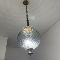 lampadario a soffitto in vetro, anni 70