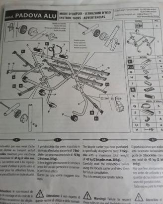 Portabici posteriore Padova Alu 3 bici