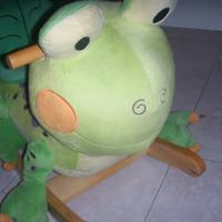 Rana a dondolo bambini dai 18 mesi in legno 60cm