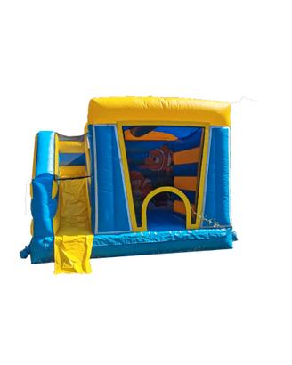 Gonfiabile combinato salta + scivolo  con piscina 
