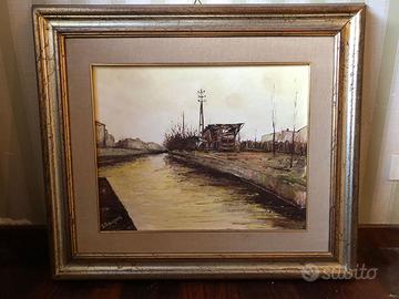 Scorcio sul Naviglio Silvano Samperi olio e mista