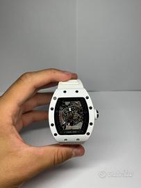 orologio quadrante trasparente bianco nuovo