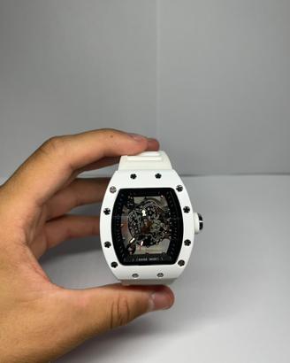 orologio quadrante trasparente bianco nuovo