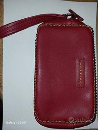 Pochette in pelle bordeaux  The Bridge