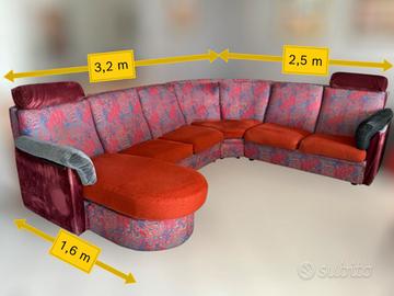 Divano a C in tessuto mt. 3,20x2,50x1,60