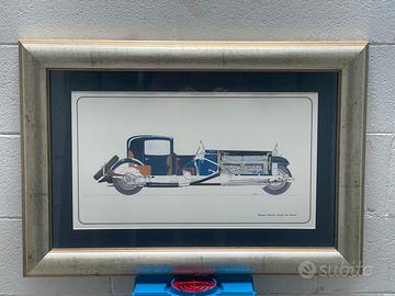 Stampe Bugatti vintage Alain Clément incorniciate